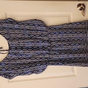 The Limited Blue and White Patterned Mini Dress